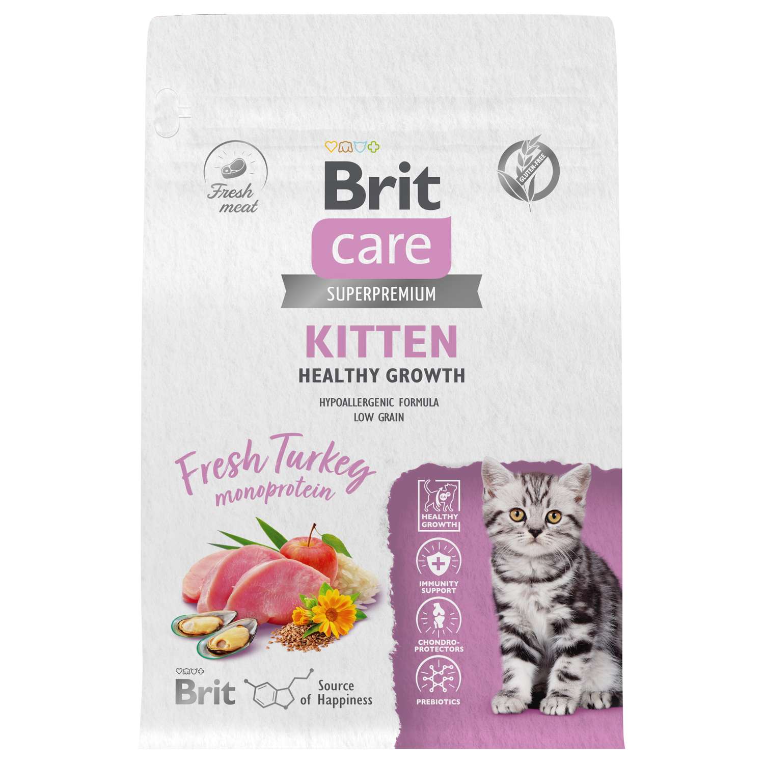 Корм для котят/беременных и кормящих кошек Brit Care 0.4кг индейка сухой - фото 1