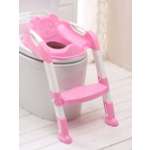 Сиденье для унитаза RIKI TIKI Панда детское складное с лесенкой розовый
