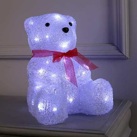 Светодиодная Luazon фигура «Медведь с бантом» 22 × 30 × 20 см акрил 40 LED 220 В свечение белое