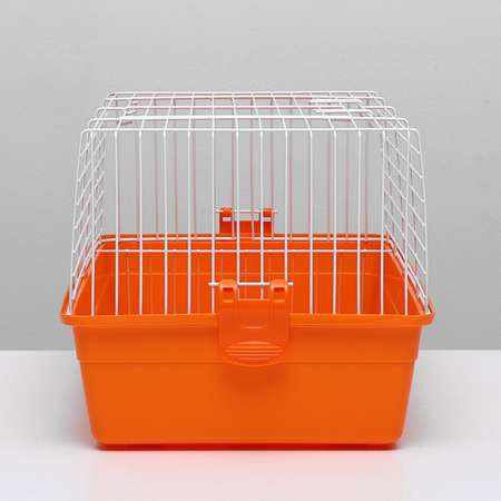 Клетка Пижон для кроликов с сенником 60х36х32 см оранжевая