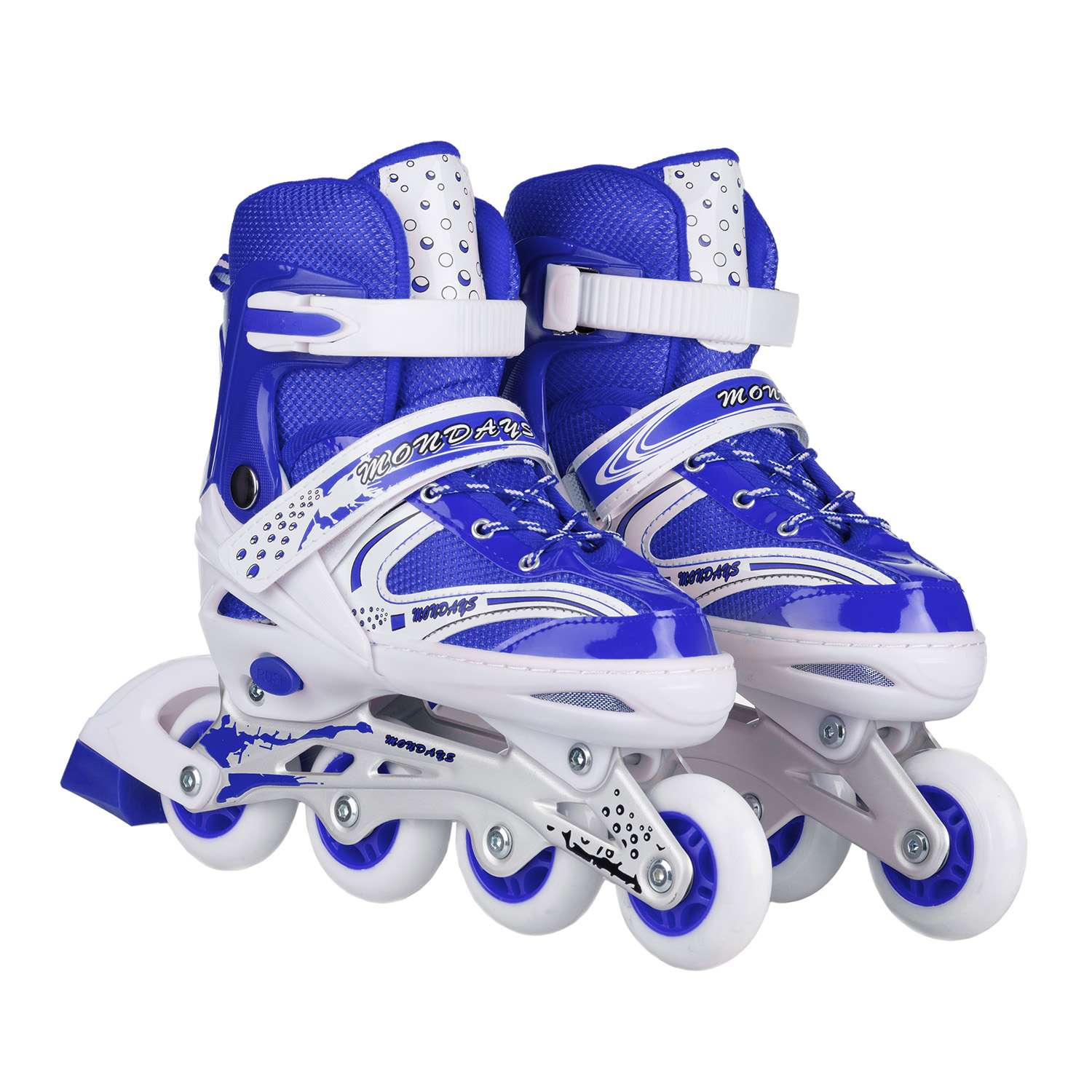 Роликовые коньки BABY STYLE синие раздвижные размер с 28 по 31S светящиеся колеса - фото 2