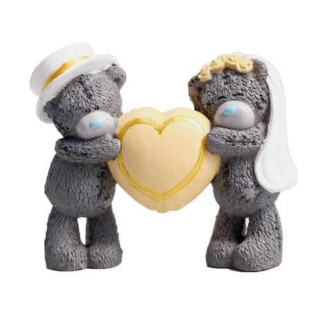 Статуэтка Me to you Медвежата свадебные с большим сердцем