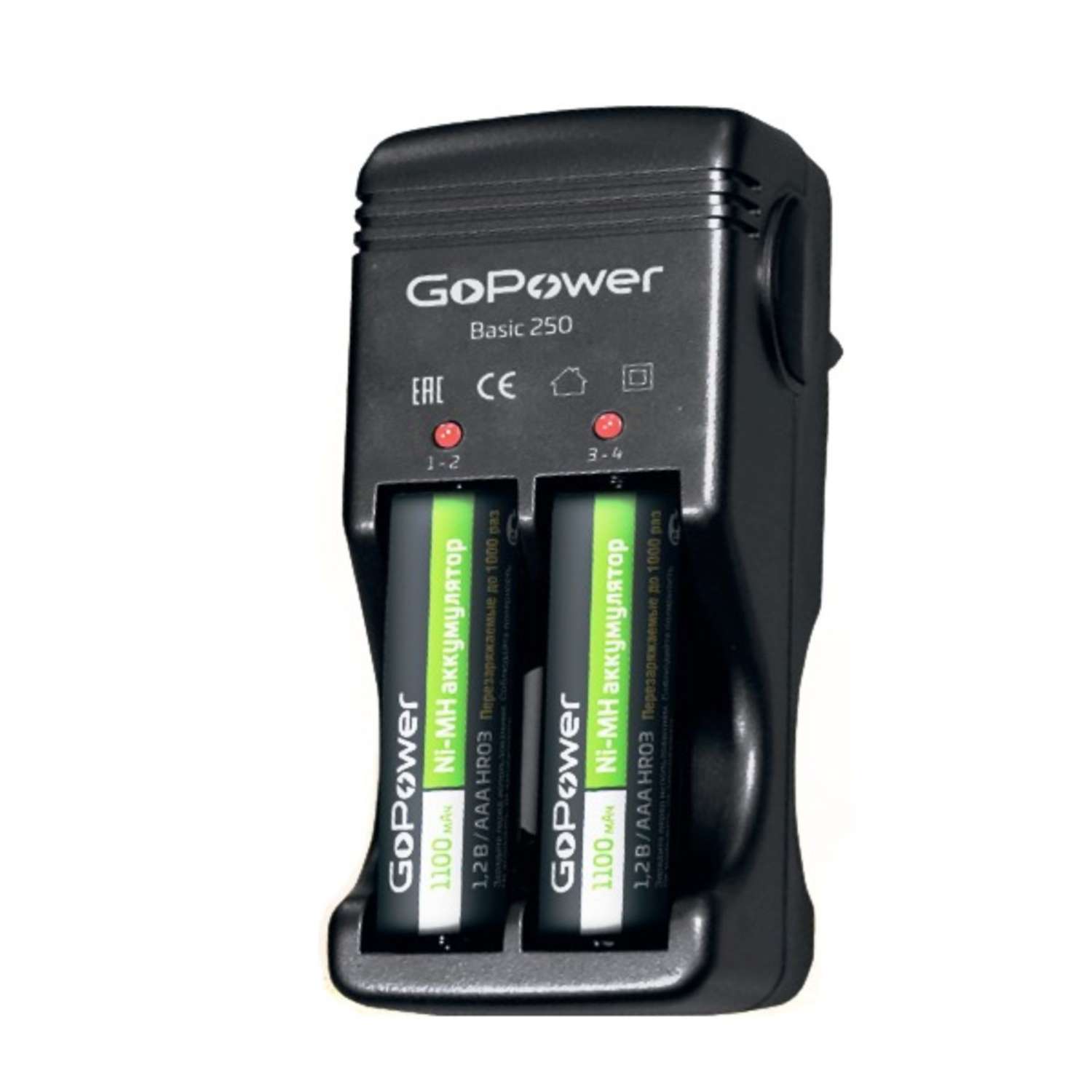 Зарядное устройство GoPower Basic 250 Ni-MH/Ni-Cd 4 слота - фото 1