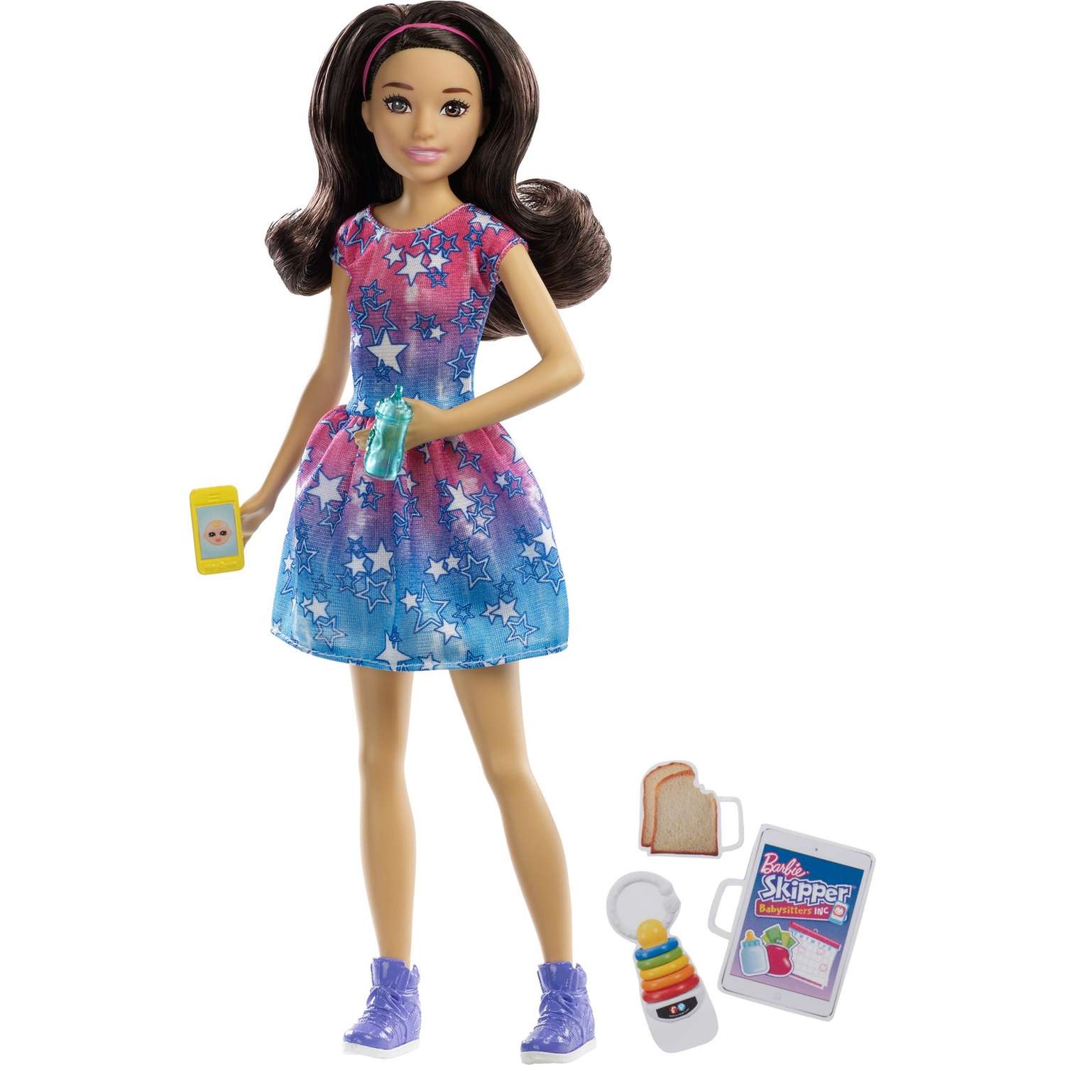 Кукла Barbie Няня Брюнетка с тостами FXG93 FHY89 - фото 1