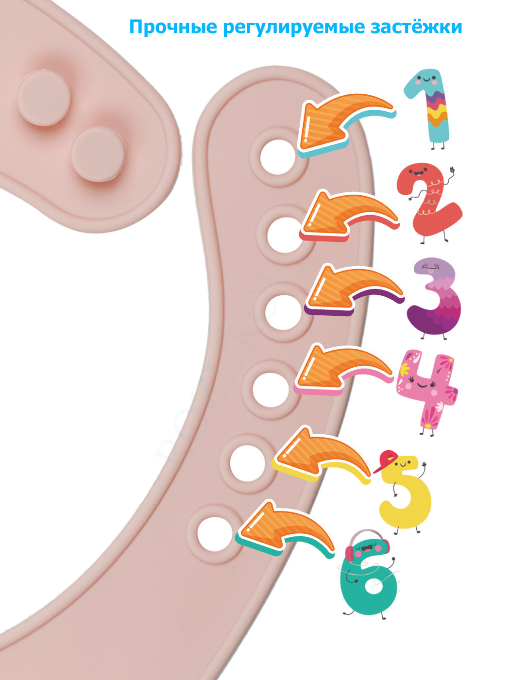 Нагрудник детский силиконовый TidoRo розовый - фото 5