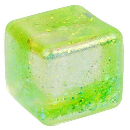 Игрушка-антистресс Крутой замес Супергель Куб 5 см зеленый