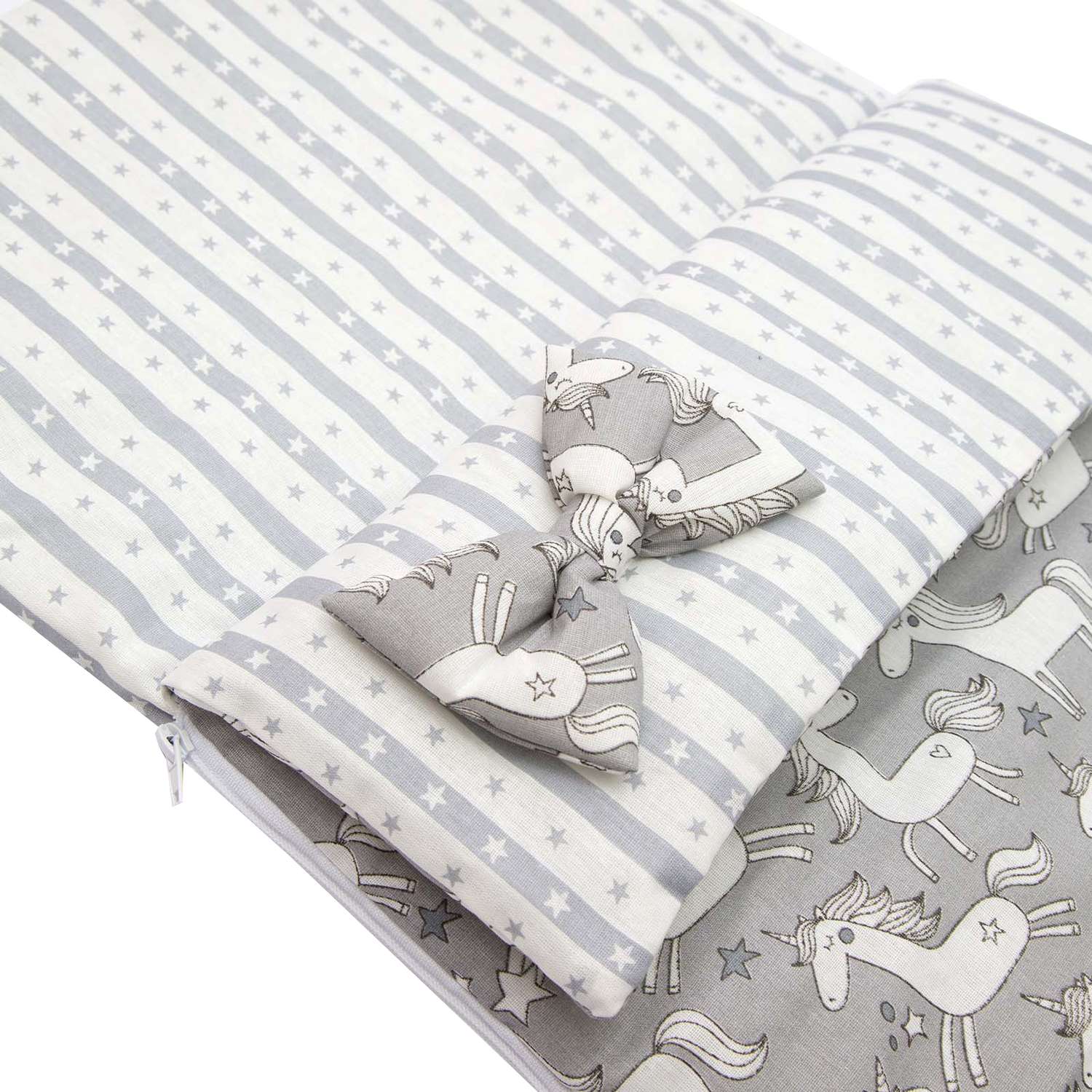 Одеяло-спальный мешок Amarobaby Magic Sleep Сказочные Единорожки Белый-Серый - фото 5
