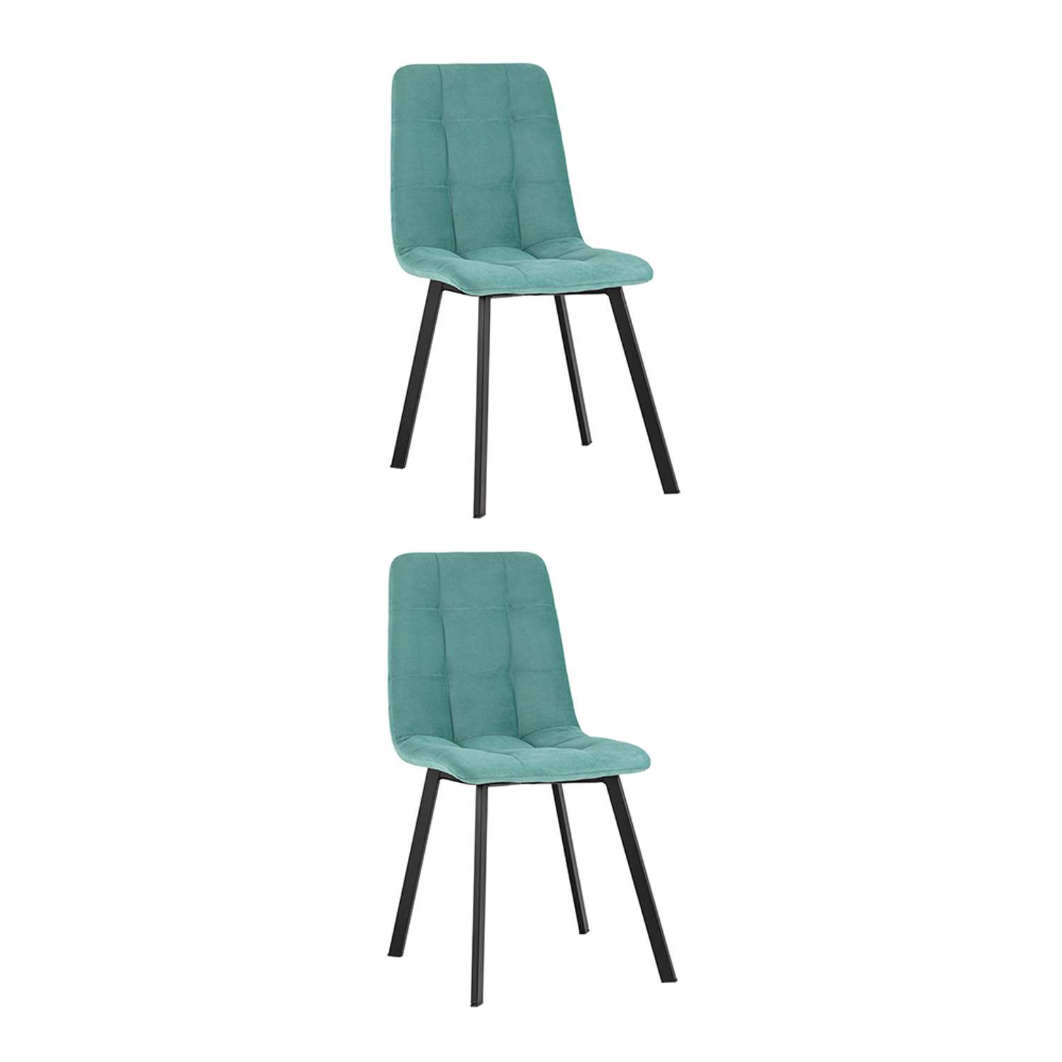 Комплект стульев Фабрикант 2 шт Oliver Square велюр мятный - фото 1