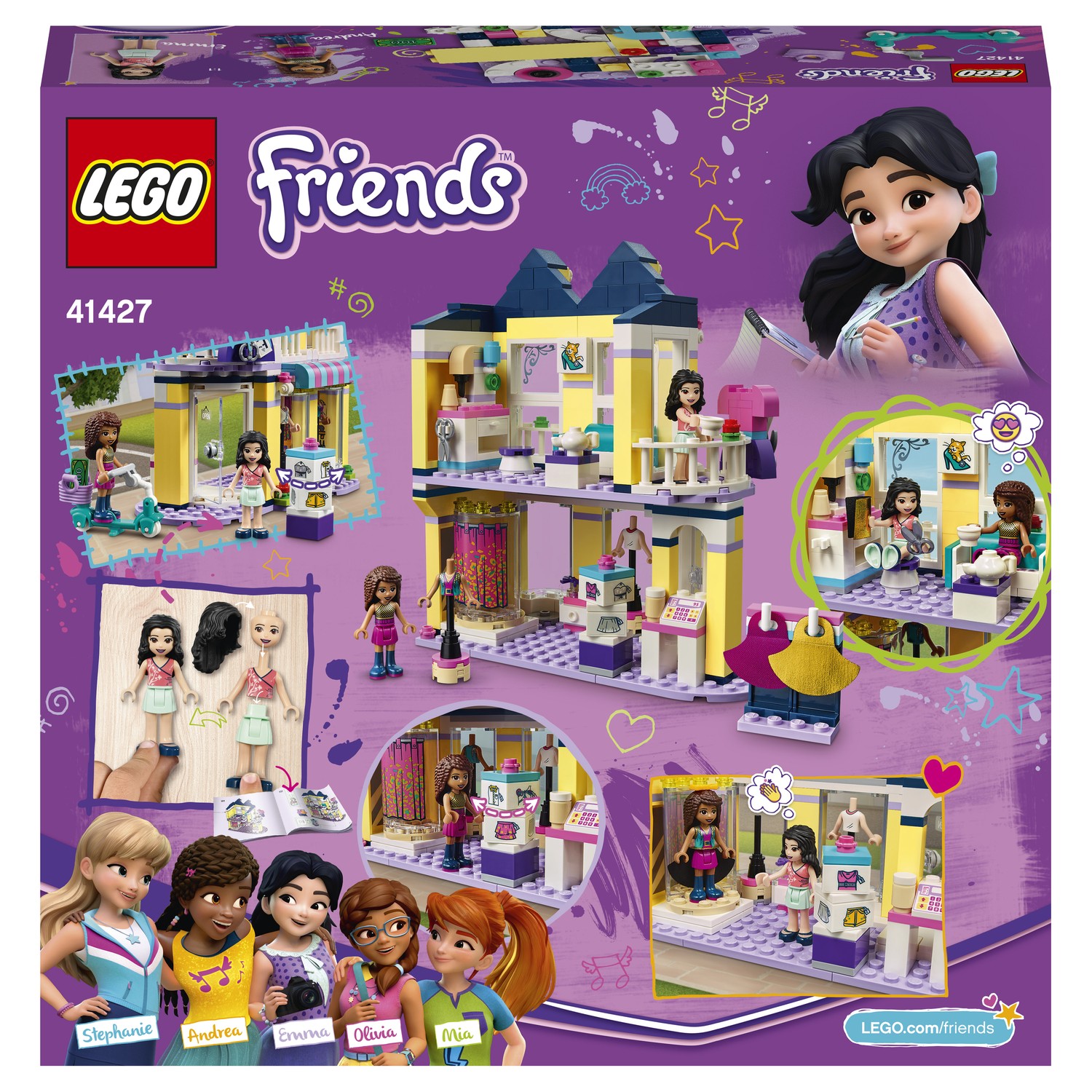 Конструктор LEGO Friends Модный бутик Эммы 41427 купить по цене 1199 ₽ в  интернет-магазине Детский мир