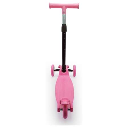 Самокат Funky Toys 3-х колесный складной с регулируемой ручкой и светом 72см S+S розовый