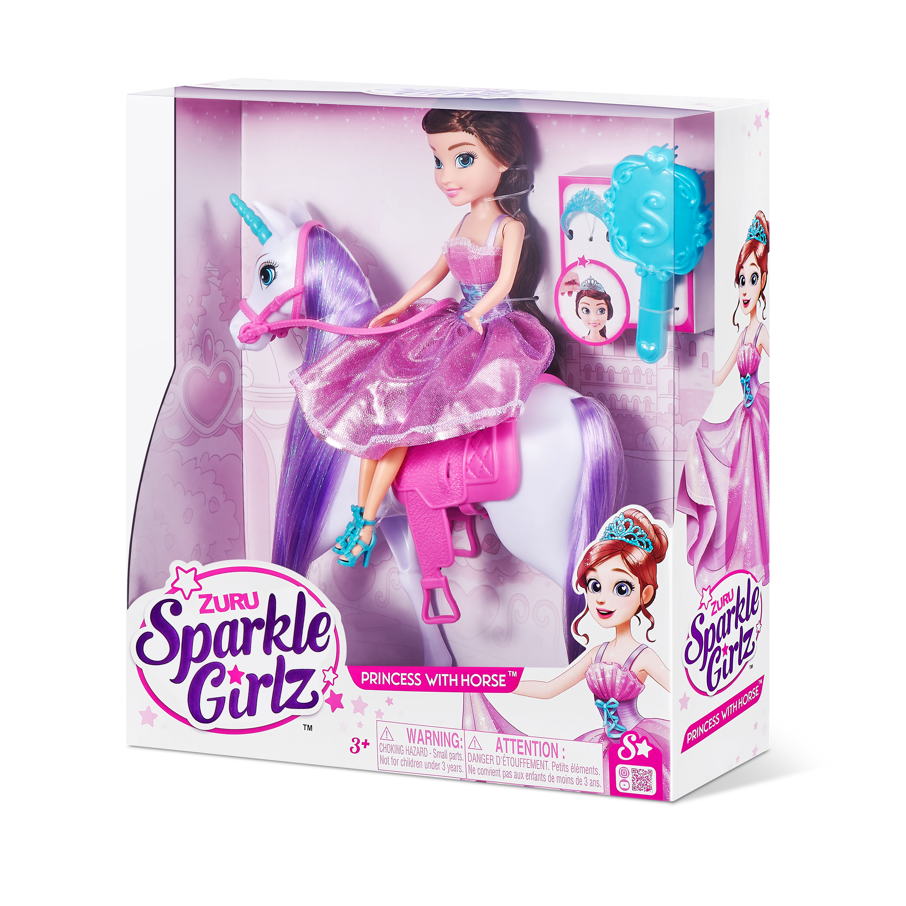 Игрушки в наборах Zuru Sparkle Girlz Принцесса и единорог 10057 - фото 9