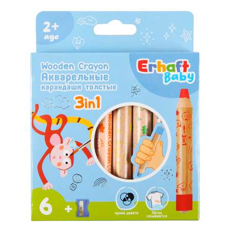 Карандаши цветные Erhaft Baby 6цветов KR972328 Erhaft