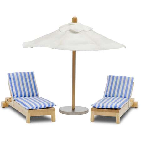 Мебель для домика Lundby Шезлонги с зонтиком 5предметов LB_60904800
