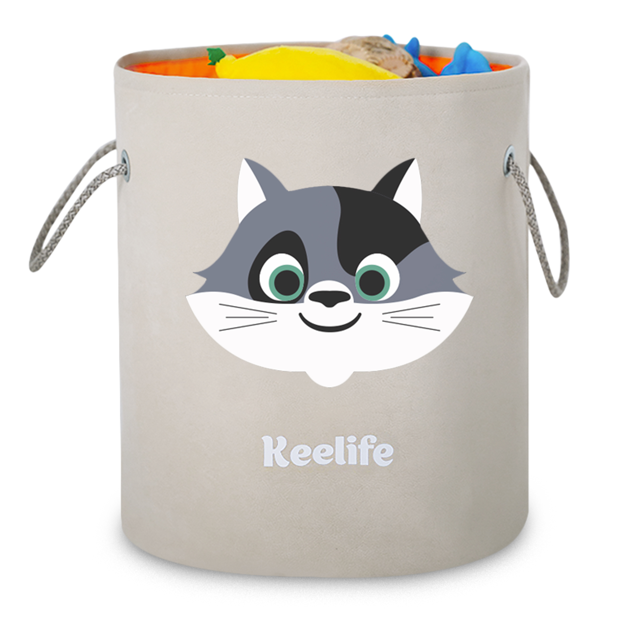 Корзина для хранения игрушек Keelife Котенок молочный-оранжевый - фото 1