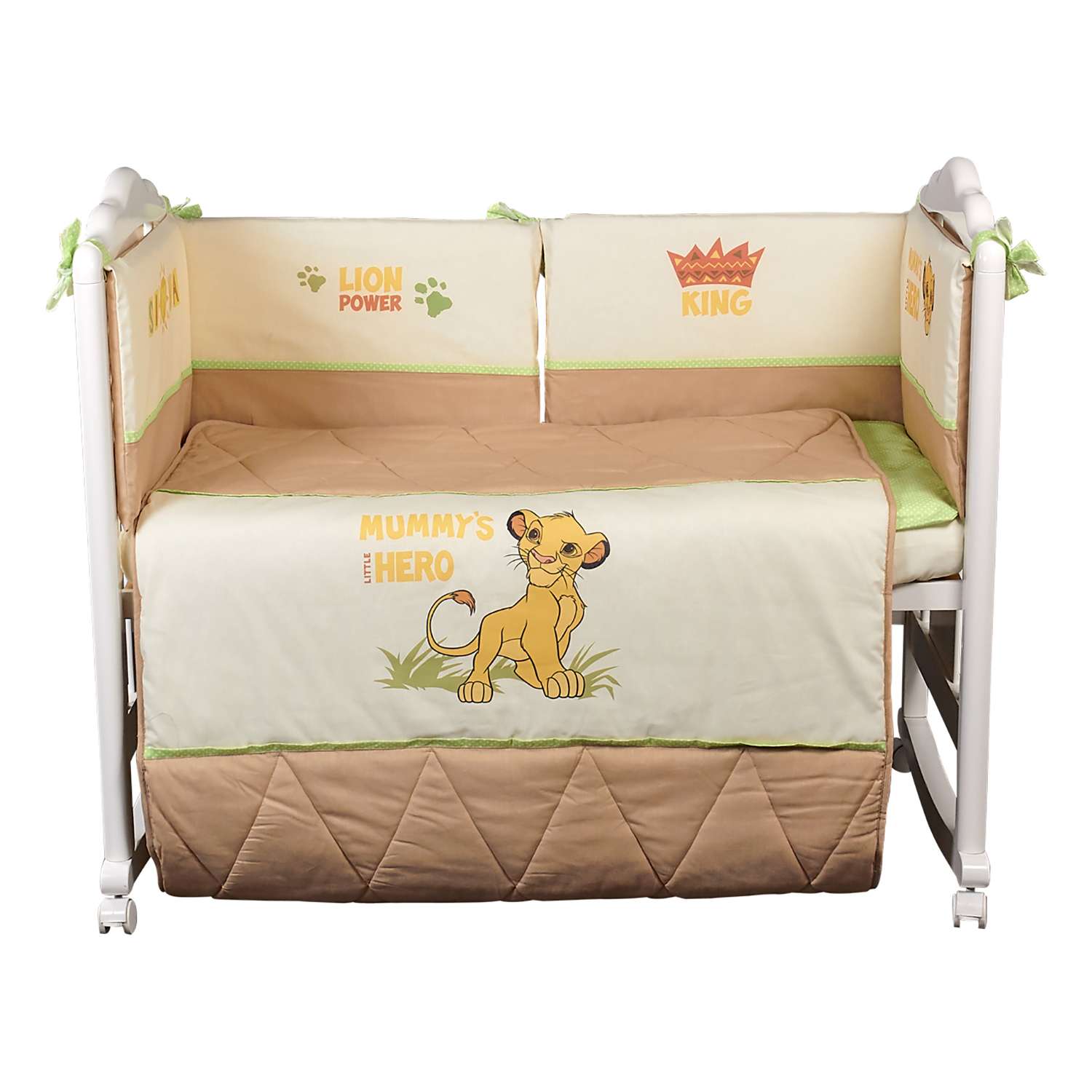 Комплект в кроватку Polini kids Disney baby Король Лев 5 предметов Макиато - фото 2