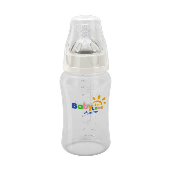 Бутылочка Baby Sun Care 300 мл с силиконовой соской быстрый поток - фото 1