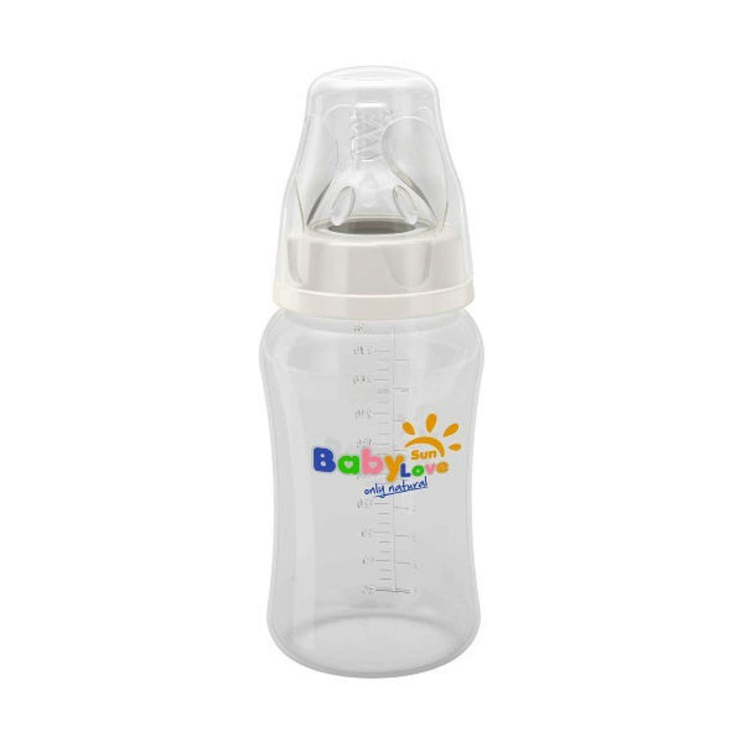 Бутылочка Baby Sun Care 300 мл с силиконовой соской быстрый поток - фото 1