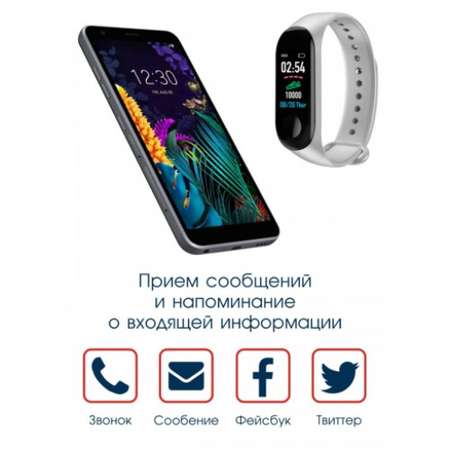 Фитнес-браслет BandRate Smart BRSM333PLBW с тонометром и трекером сна