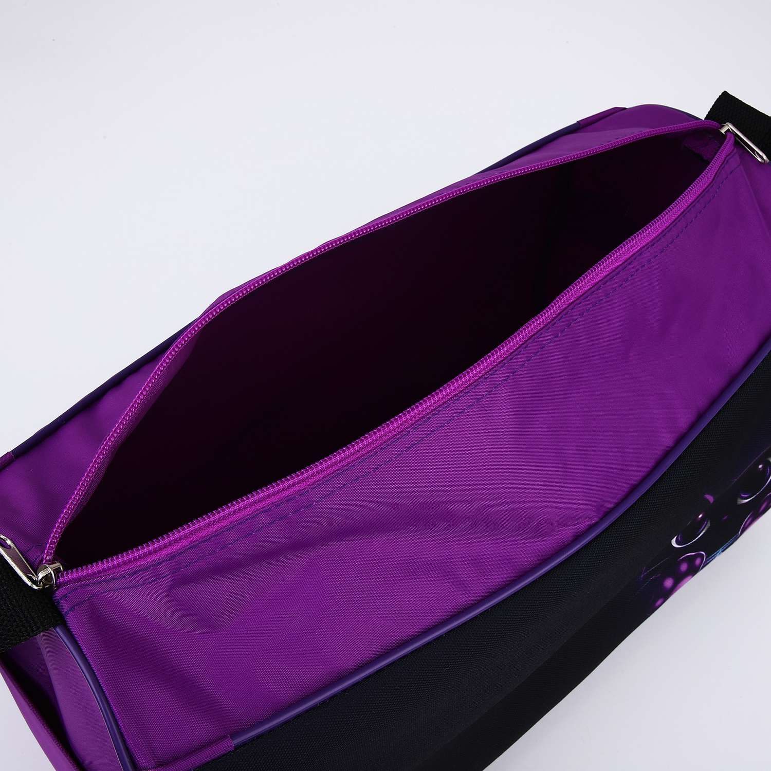 Сумка NAZAMOK спортивная Котик 40х21х24см цвет черный фиолетовый - фото 5