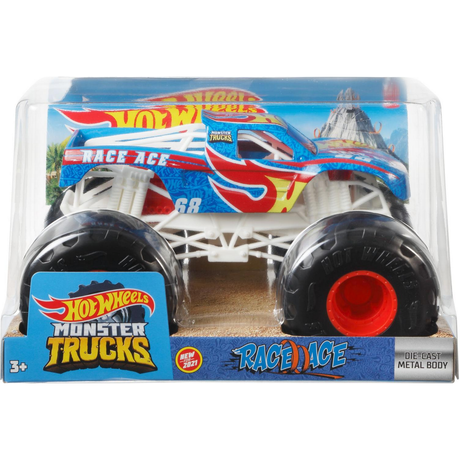 Машинка Hot Wheels Monster Trucks большой Рэйс Эйс GTJ37 FYJ83 - фото 2