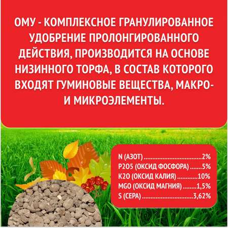 Органоминеральное удобрение Буйские удобрения Осеннее для Газонов 5 кг