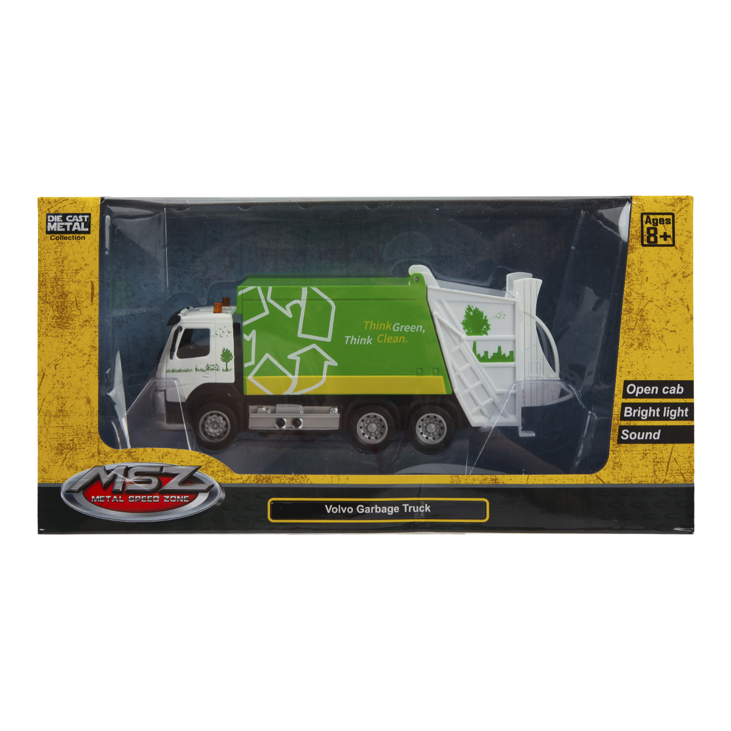Машина MSZ 1:50 Volvo Garbage Truck Зеленая 68382 68382 - фото 2