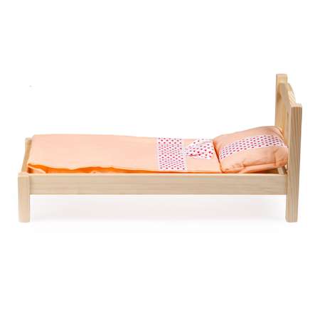 Кроватка для кукол Тутси с одной спинкой светлая деревянная