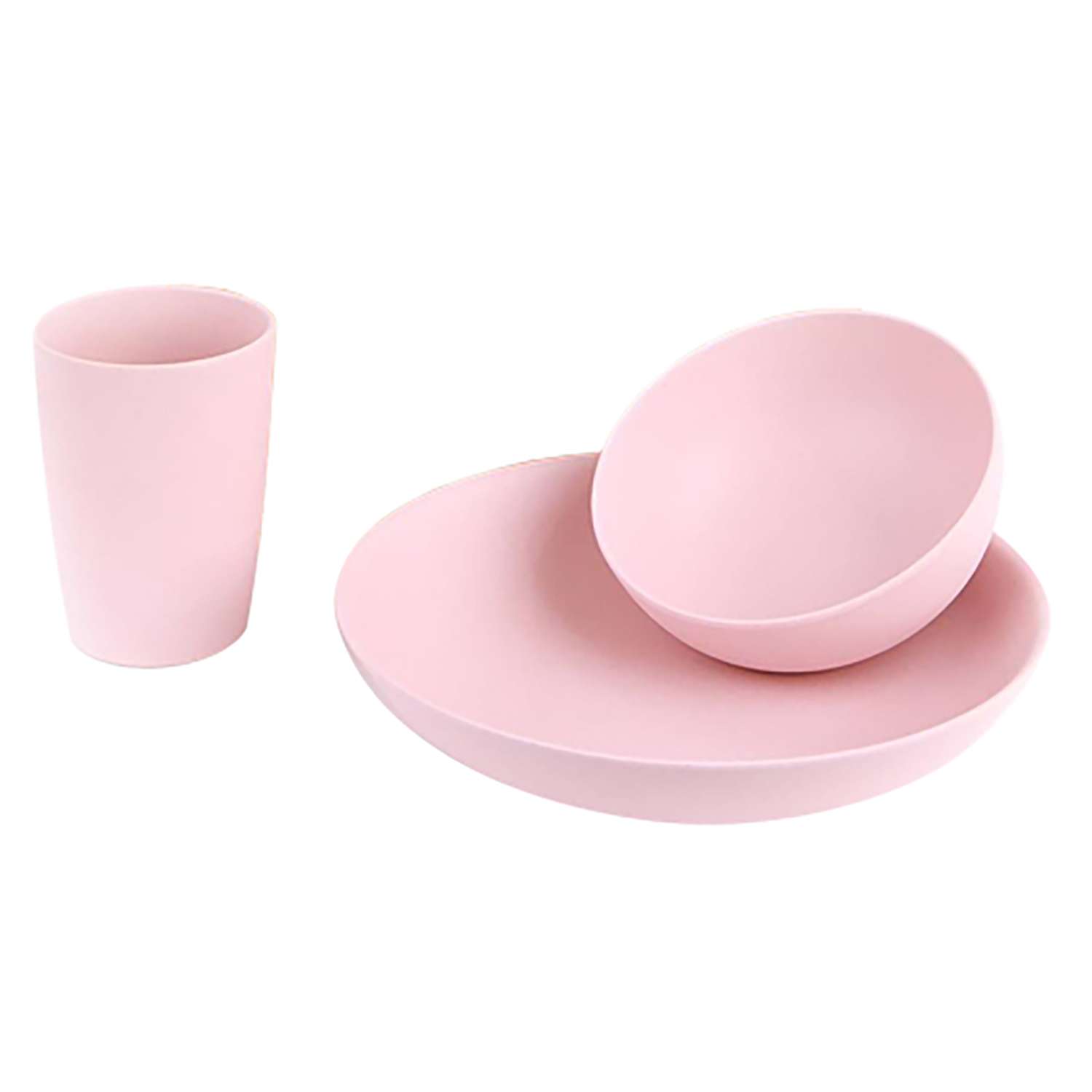 Набор посуды Love Mae бамбук светло-розовый 3 предмета - фото 1
