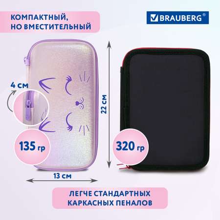 Пенал Brauberg школьный 2 отделения 23х12 см