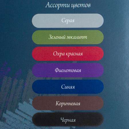 Бумага для пастели Малевичъ А4 в папке ассорти цветов 270 г/м 7 листов