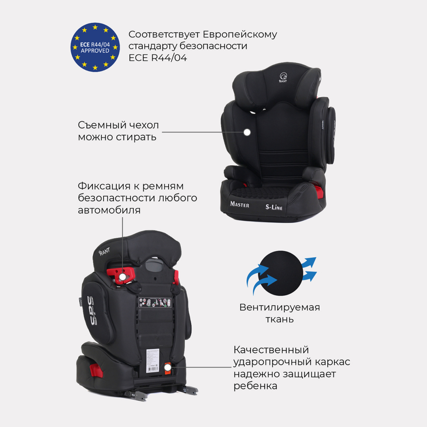 Автокресло Rant Master Isofix Sps Black - фото 3