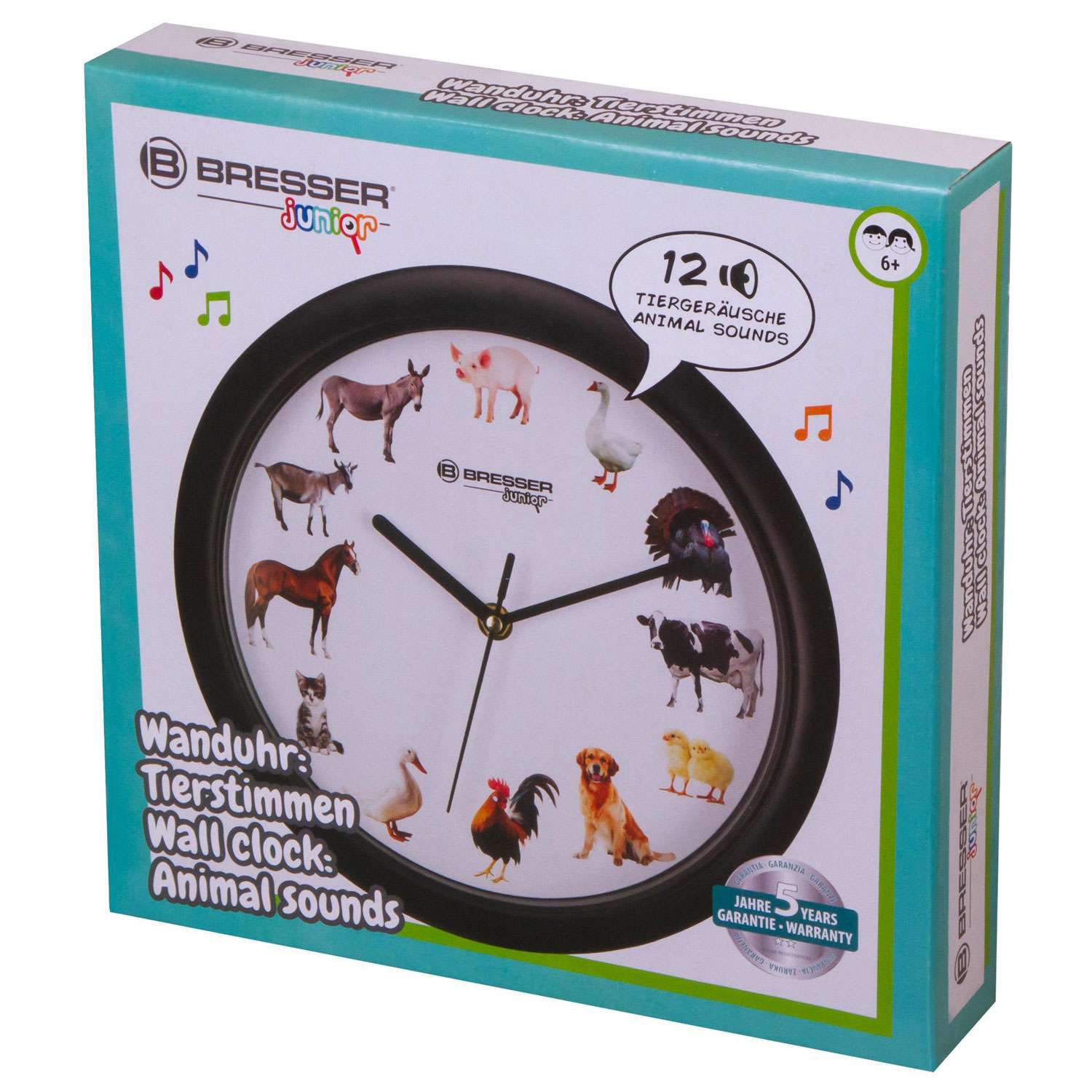 Часы настенные Bresser Junior 25 см с животными - фото 8