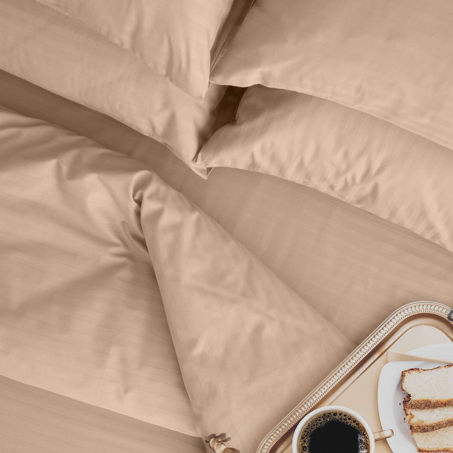 Комплект постельного белья Verossa 1.5СП Bronze страйп-сатин наволочки 70х70см 100% хлопок - фото 13