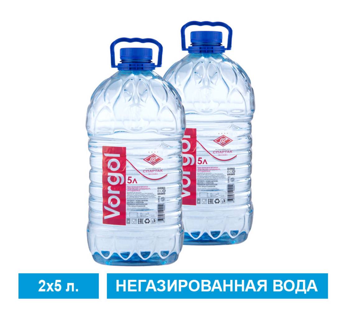 Вода природная Vorgol Вода природная питьевая Vorgol спартак негазированная/Лимитированная серия 2 шт. 5л. - фото 1