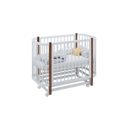 Детская кроватка Polini kids Simple 350 с маятником прямоугольная, продольный маятник