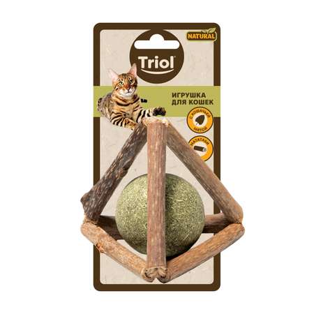 Игрушка для кошек Triol Natural Треугольник с кошачьей мятой мататаби 50мм