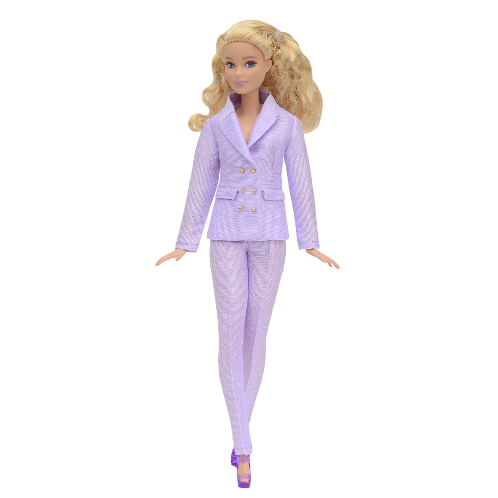 Шелковый брючный костюм Эленприв Фиолетовый для куклы 29 см типа Барби FA-011-11 - фото 10