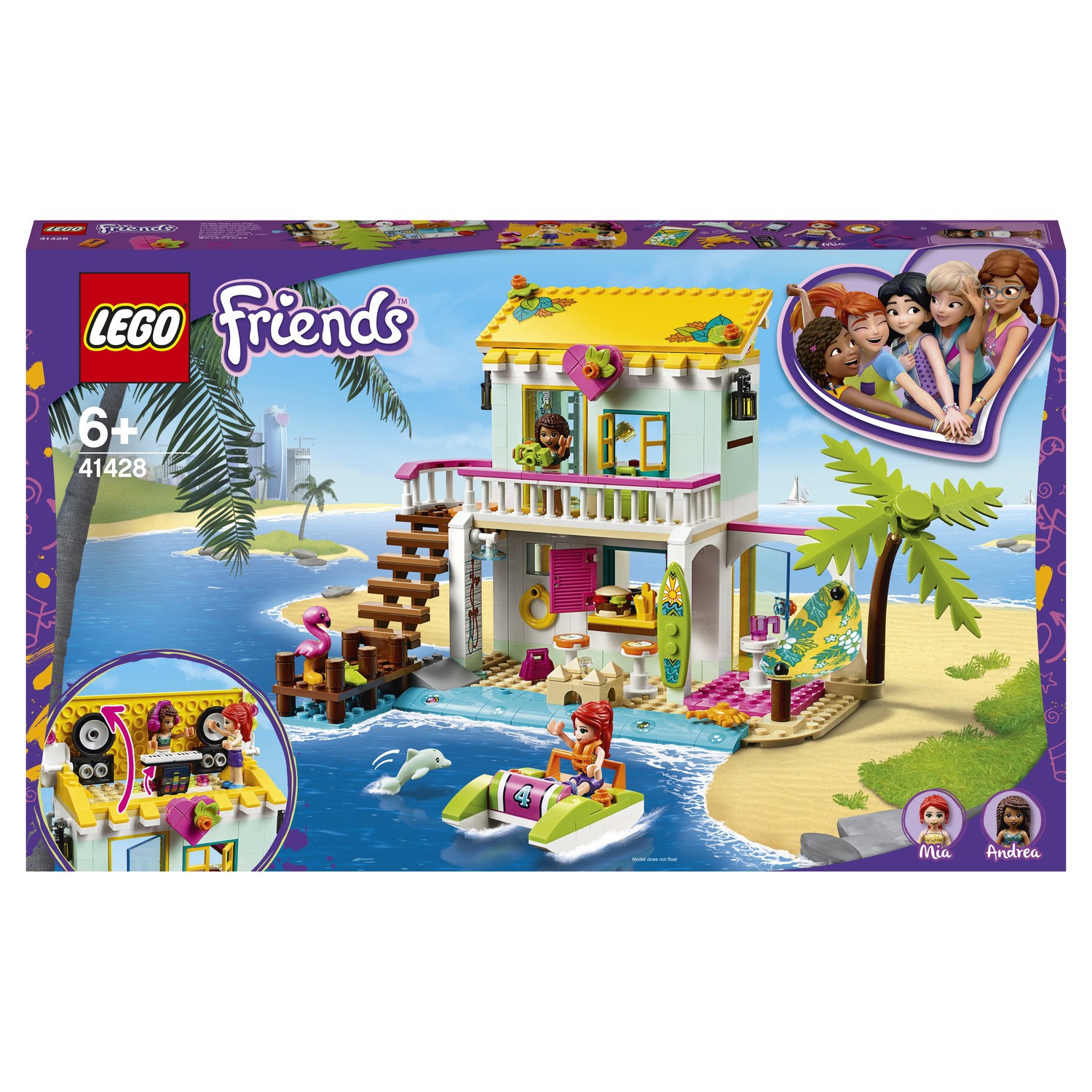 Конструктор LEGO Friends Пляжный домик 41428 купить по цене 1999 ₽ в  интернет-магазине Детский мир