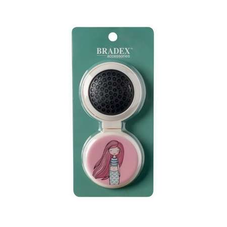 Расческа для волос Bradex с зеркалом Розовая русалка складная