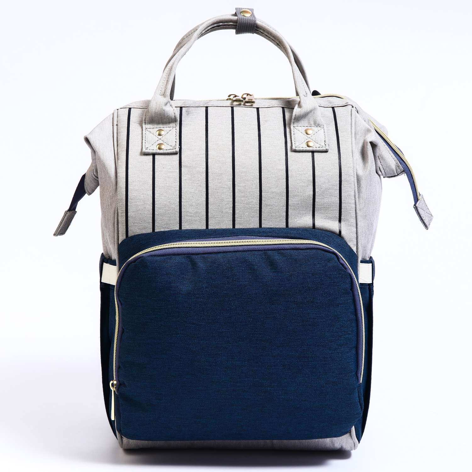 Сумка-рюкзак Sima-Land для хранения вещей малыша цвет серый/синий - фото 4