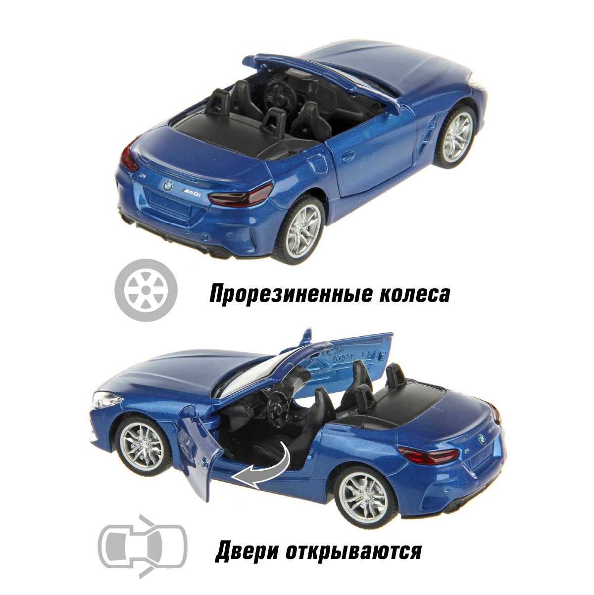 Автомобиль HOFFMANN BMW Z4 M40i 1:38 инерционный 111453 - фото 3