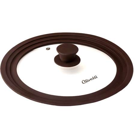 Крышка универсальная Olivetti 24/26/28 см с силиконовым ободом коричневый