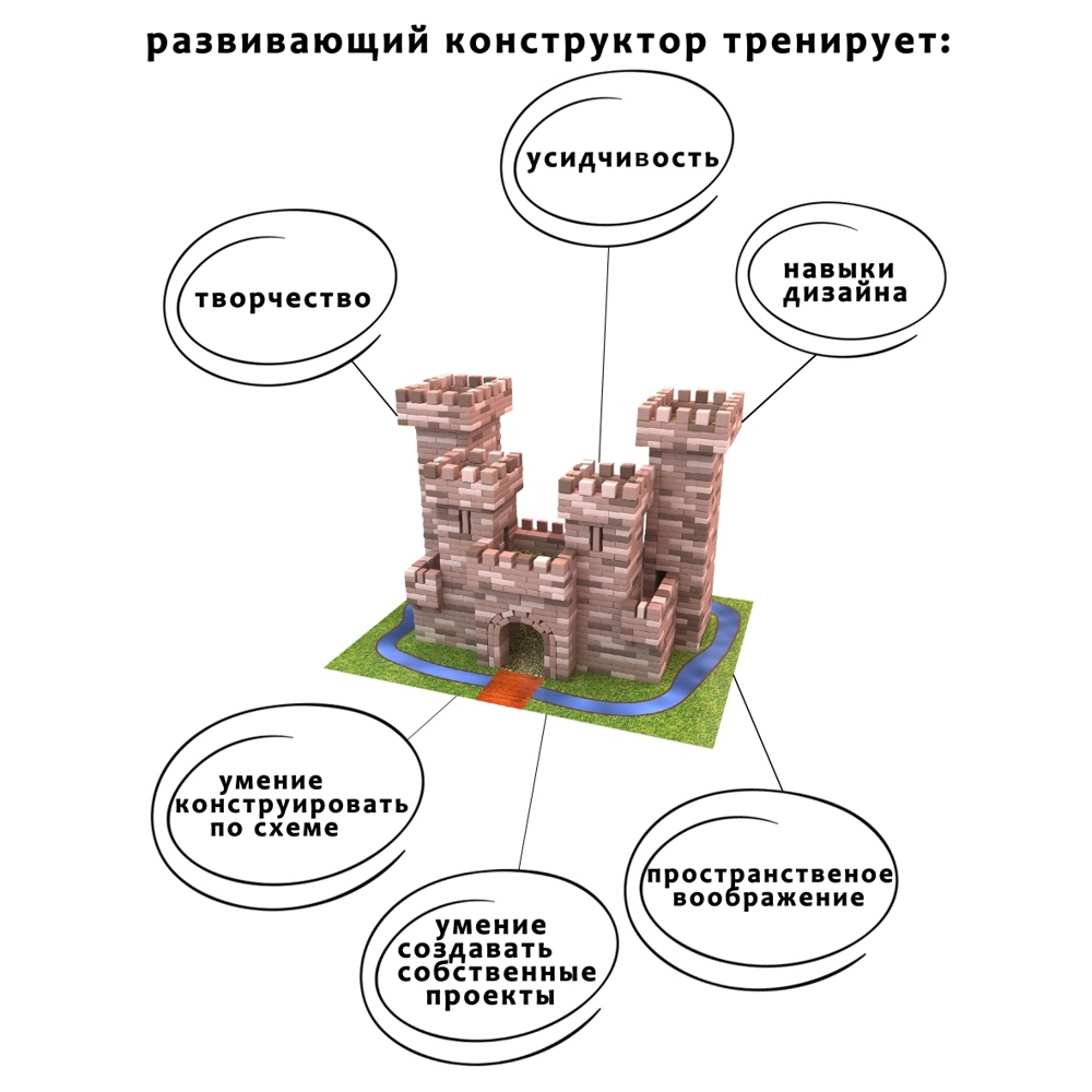 Конструктор детский Master IQ Замок Кастелло 1600 деталей из кирпичиков Сборная модель - фото 3