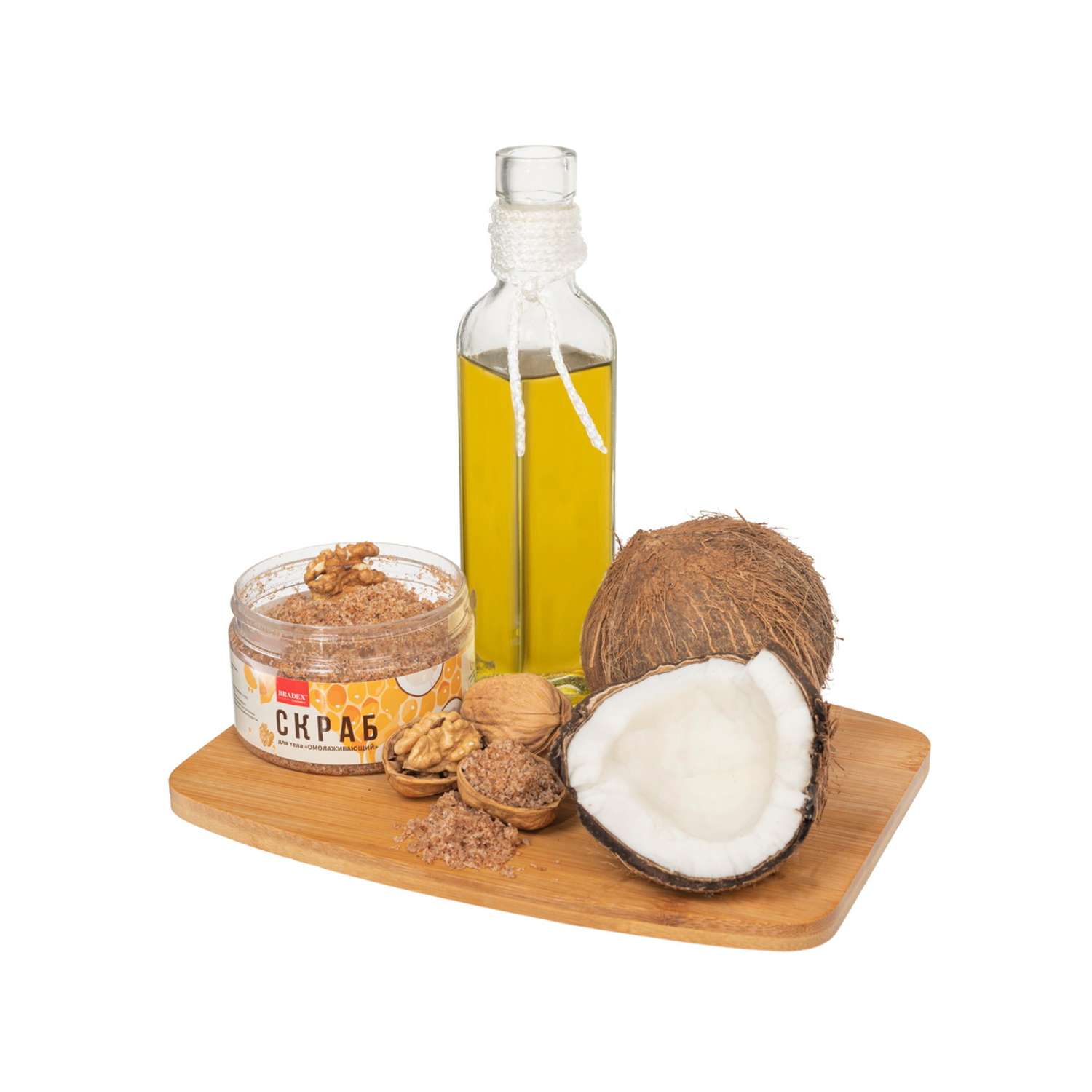 Скраб для тела с маслами Bradex сахарный кокос орех - фото 6