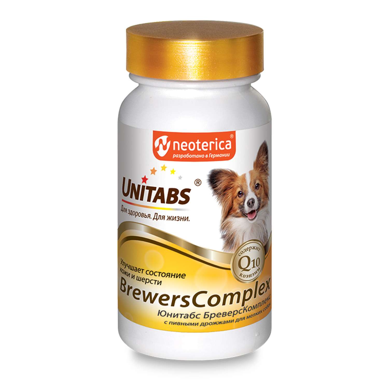 Витамины для собак Unitabs Brewers Complex мелких пород с пивными дрожжами и Q10 100таблеток - фото 1
