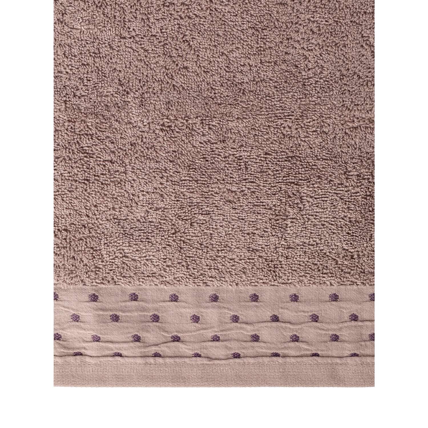 Полотенце махровое LUCKY с бордюром 35x70 см 100% хлопок светло-коричневый D100311 - фото 4