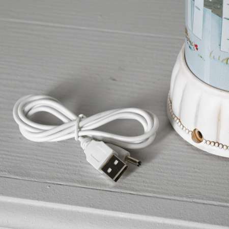 Светодиодная фигура Sima-Land «Бутылка со снеговиками» батарейки не в комплекте USB свечение тёплое белое