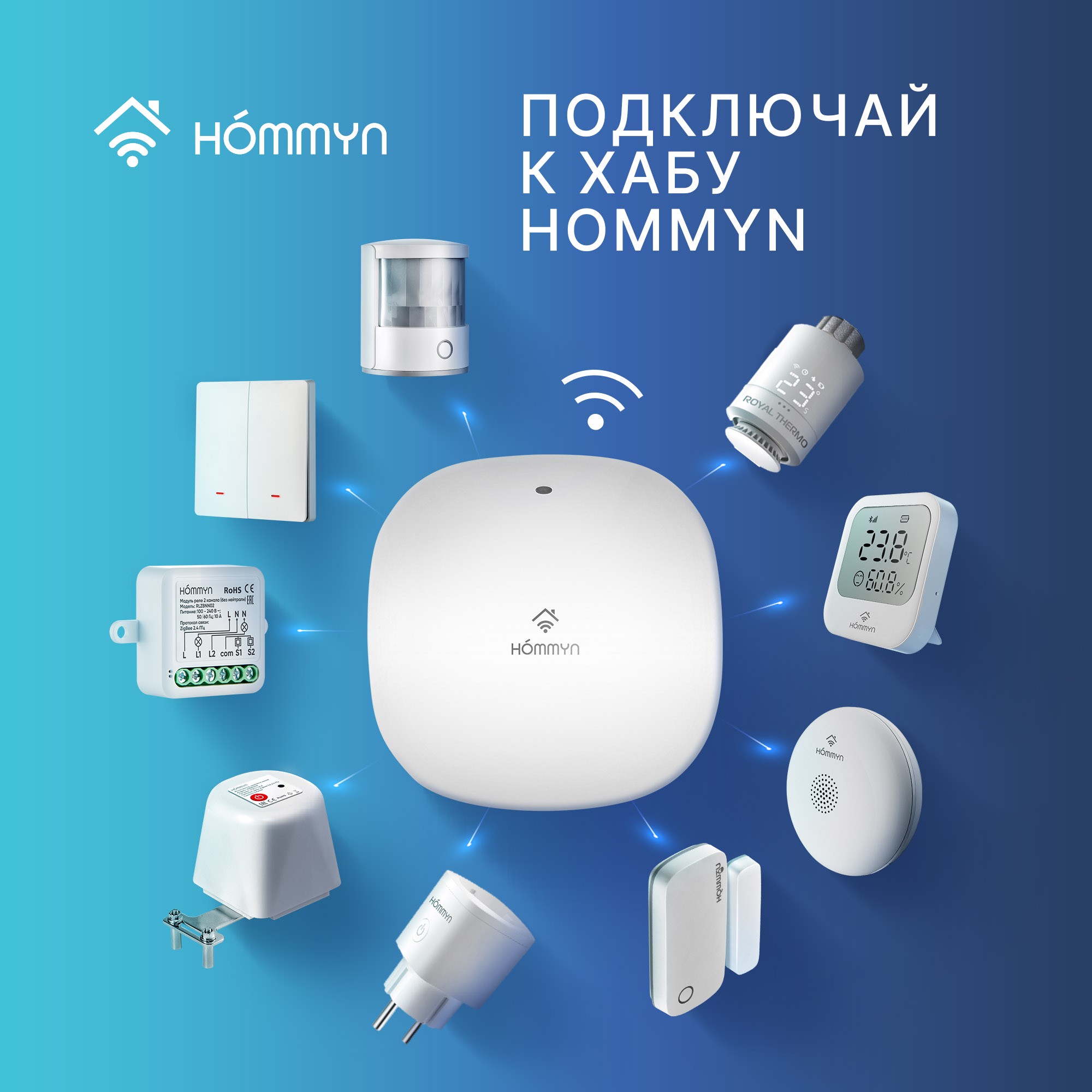 Выключатель настенный HOMMYN Zigbee 1 клавиша без нейтрали SWZBNN01W - фото 6