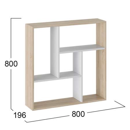 Полка настенная тип 16 Мебель ТриЯ Дуб Сонома/Белый Ясень