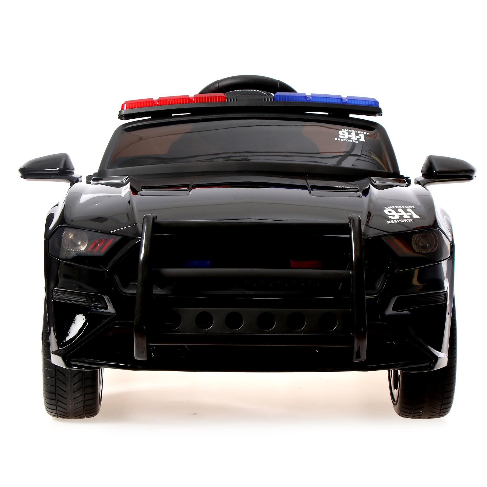 Электромобиль Sima-Land POLICE. EVA колеса кожаное сиденье цвет чёрный глянец - фото 4